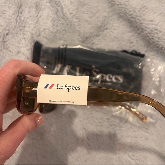 Dynamite Tobacco Le Specs Brown Sunglasses Rectangular Retro Y2K NWT